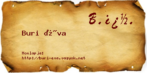 Buri Éva névjegykártya